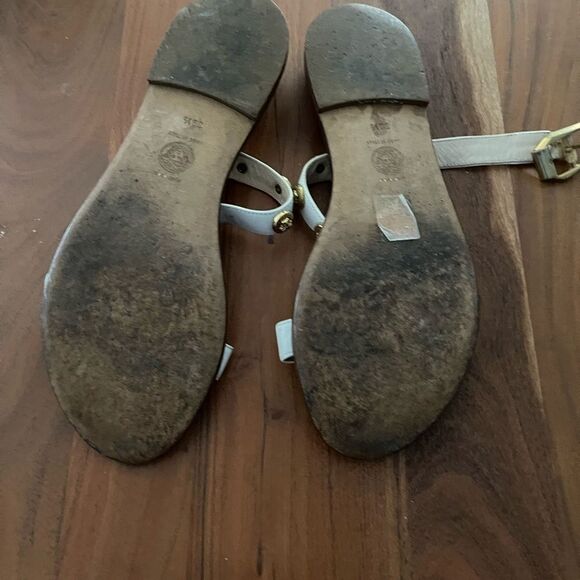 Versace White and Gold Sandals with Gold Embellishments - Picture 6 of 6